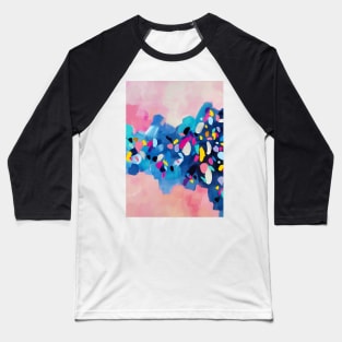 Modern Pink Abstract Painting 2, Colorful Contemporary Painting Baseball T-Shirt